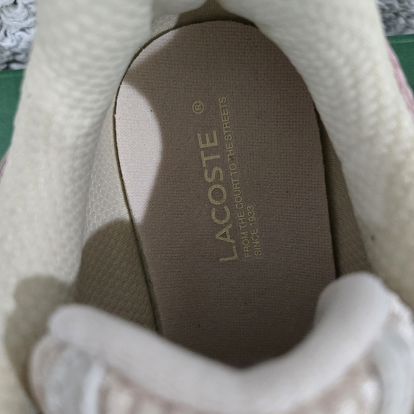 Lacoste Women's Pink and Cream Sneakers L003 Neo Shot Size 7.5 - Picture 10 of 15